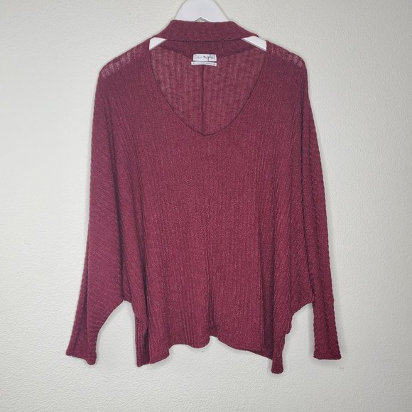 Urban Outfitters Sweaters - Urban Outfitters Red Cutout Batwing Sweater